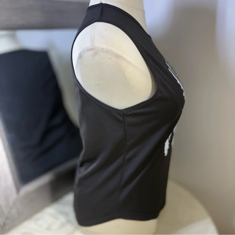 Black Muscle Tee with Graphic Design